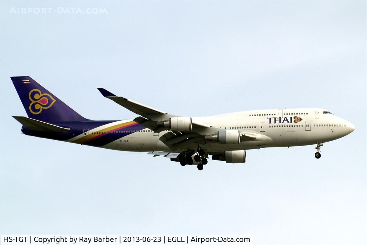 HS-TGT, 1996 Boeing 747-4D7 C/N 26616, Boeing 747-4D7 [26616] (Thai Airways) Home~G 23/06/2013. On approach 27R.