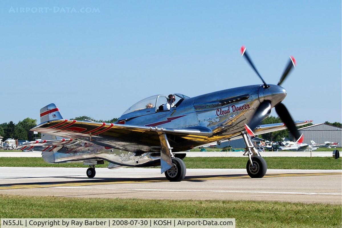 N55JL, 1944 North American F-51D Mustang C/N 124-44471, North American P-51D Mustang [124-44471] Oshkosh-Wittman Regional~N 30/07/2008