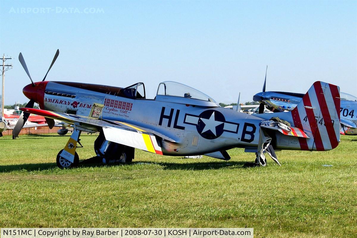 N151MC, 1968 North American F-51D Mustang Mustang C/N AF6722581, North American F-51D Mk.2 Mustang [Unknown] Oshkosh-Wittman Regional~N 30/07/2008
