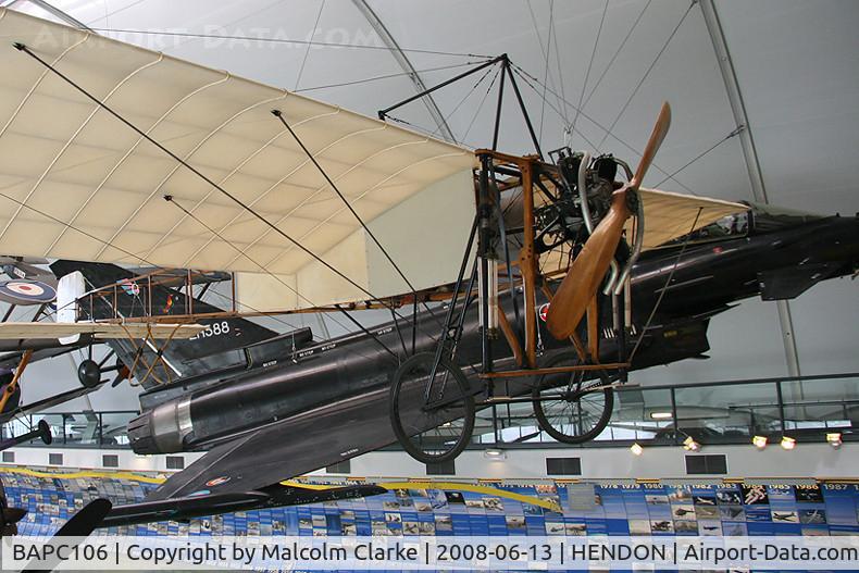 BAPC106, 1910 Bleriot XI Replica C/N BAPC.106, Bleriot XI BAPC-106 at The RAF Museum, Hendon in June 2008.