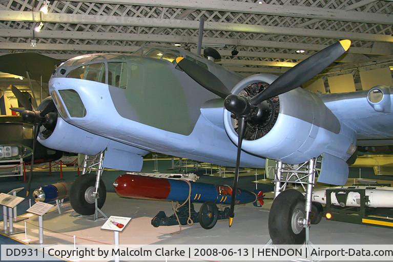 DD931, Bristol Beaufort VIII C/N Composite, Bristol 152 Beaufort at The RAF Museum, Hendon in June 2008.