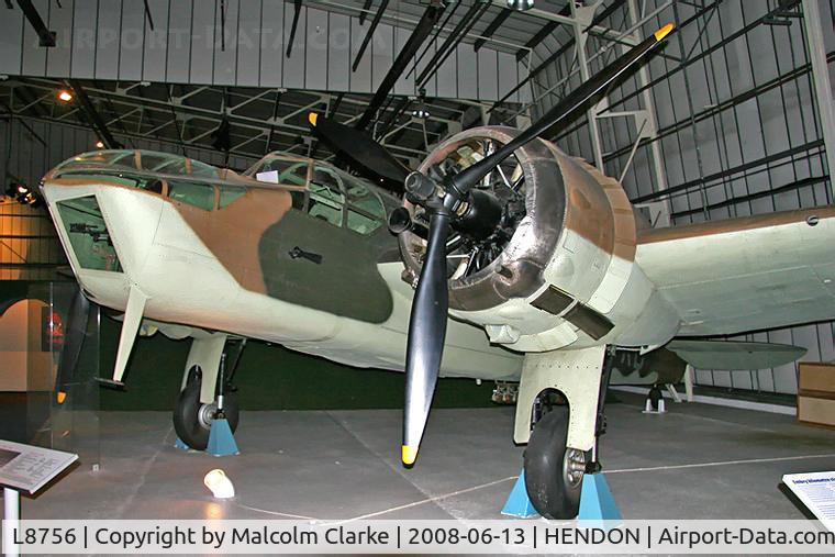 L8756, Bristol 149 Bolingbroke Mk.IVT C/N Not found L8756, Bristol 149 Bolingbroke Mk.IVT at The RAF Museum, Hendon in June 2008.