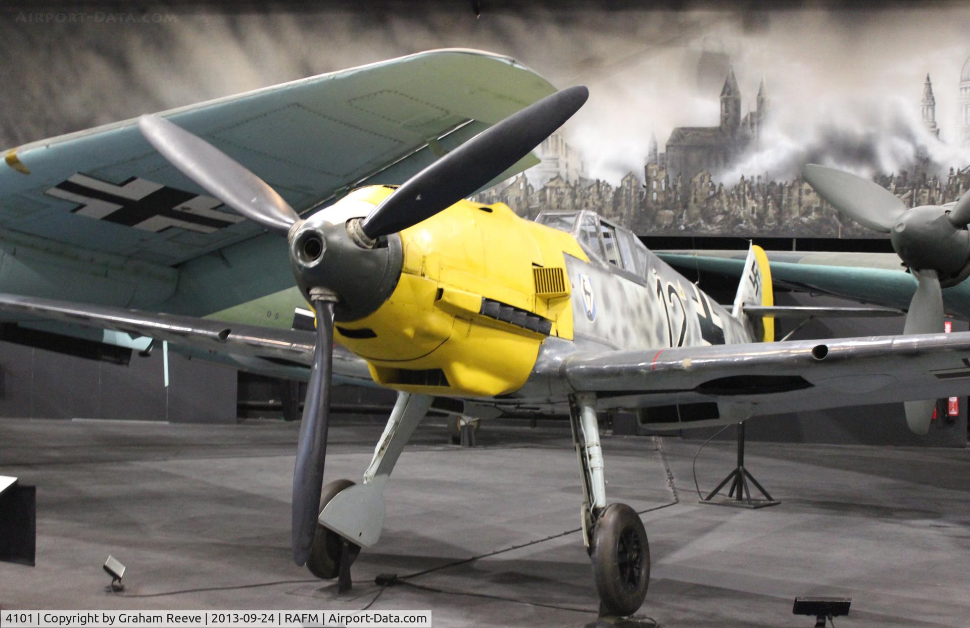 4101, 1940 Messerschmitt Bf-109E-3/B C/N 4101, On display at the RAF Museum, Hendon.