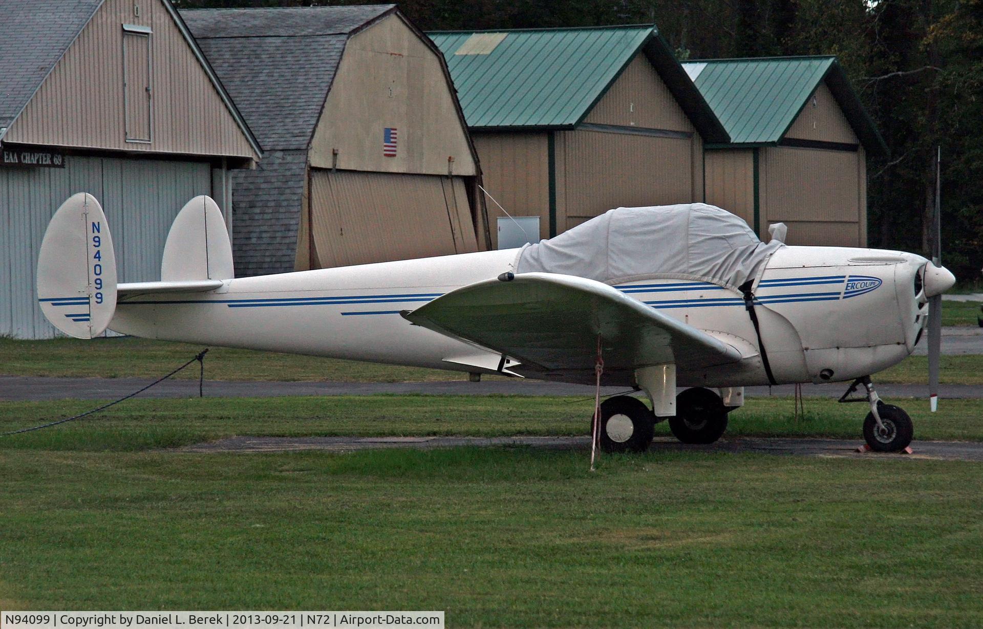 N94099, 1946 Erco 415C Ercoupe C/N 1422, I was surprised to find this New Jersey native at a rural New York State airport.
