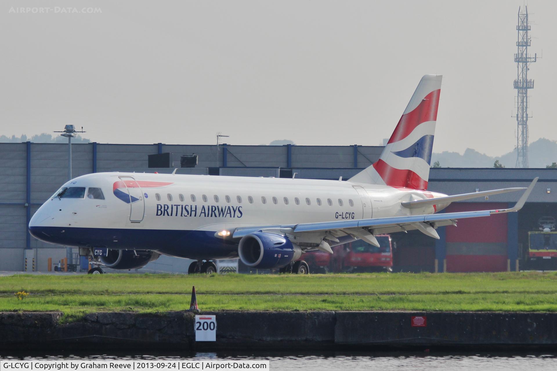 G-LCYG, 2009 Embraer 170STD (ERJ-170-100STD) C/N 17000300, About to depart.