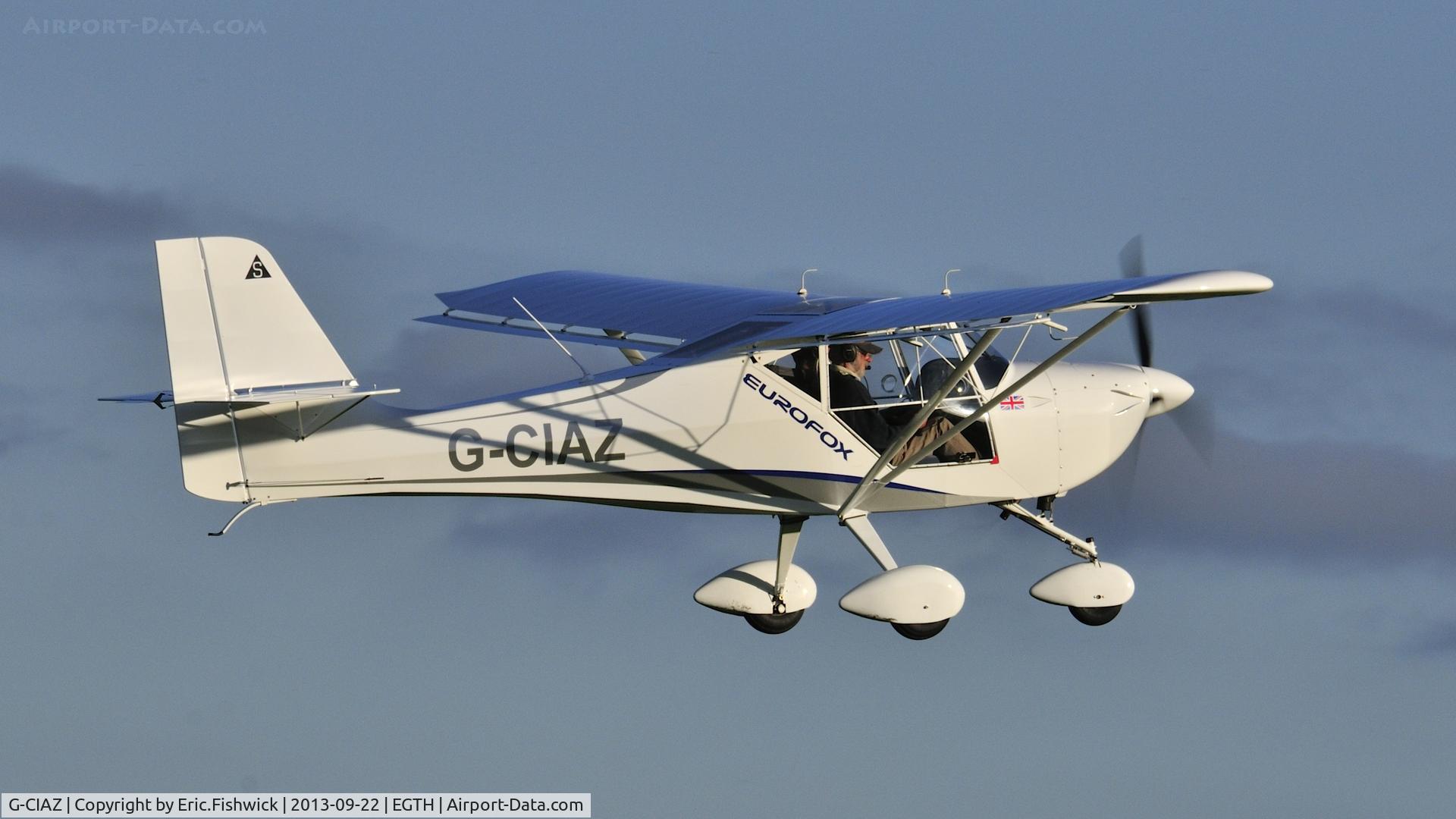 G-CIAZ, 2013 Aeropro Eurofox 912(1) C/N BMAA/HB/631, 42. G-CIAZ departing the Shuttleworth Uncovered Air Display, Sept. 2013