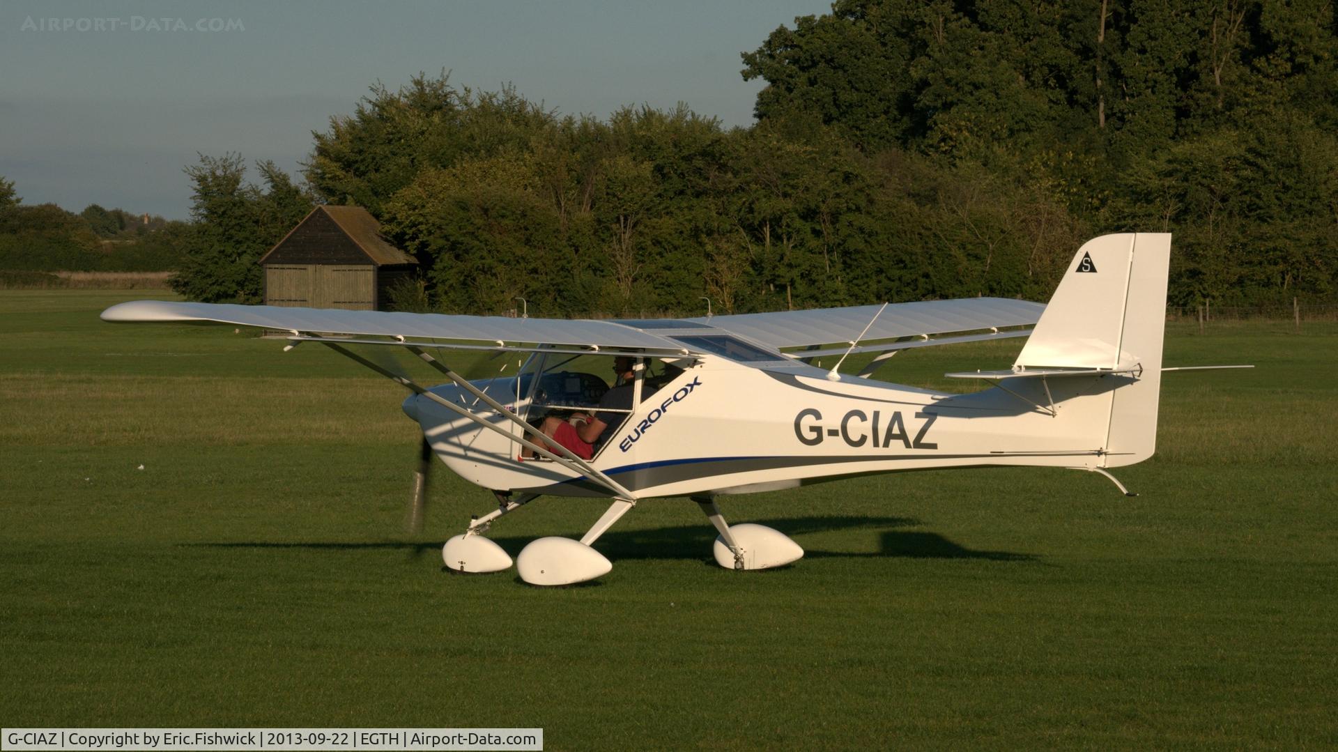 G-CIAZ, 2013 Aeropro Eurofox 912(1) C/N BMAA/HB/631, 1. G-CIAZ preparing to depart the Shuttleworth Uncovered Air Display, Sept. 2013
