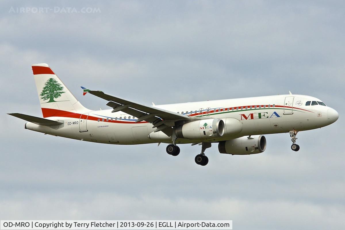 OD-MRO, 2010 Airbus A320-232 C/N 4296, MEA's 2010 Airbus 320-232, c/n: 4296 at Heathrow