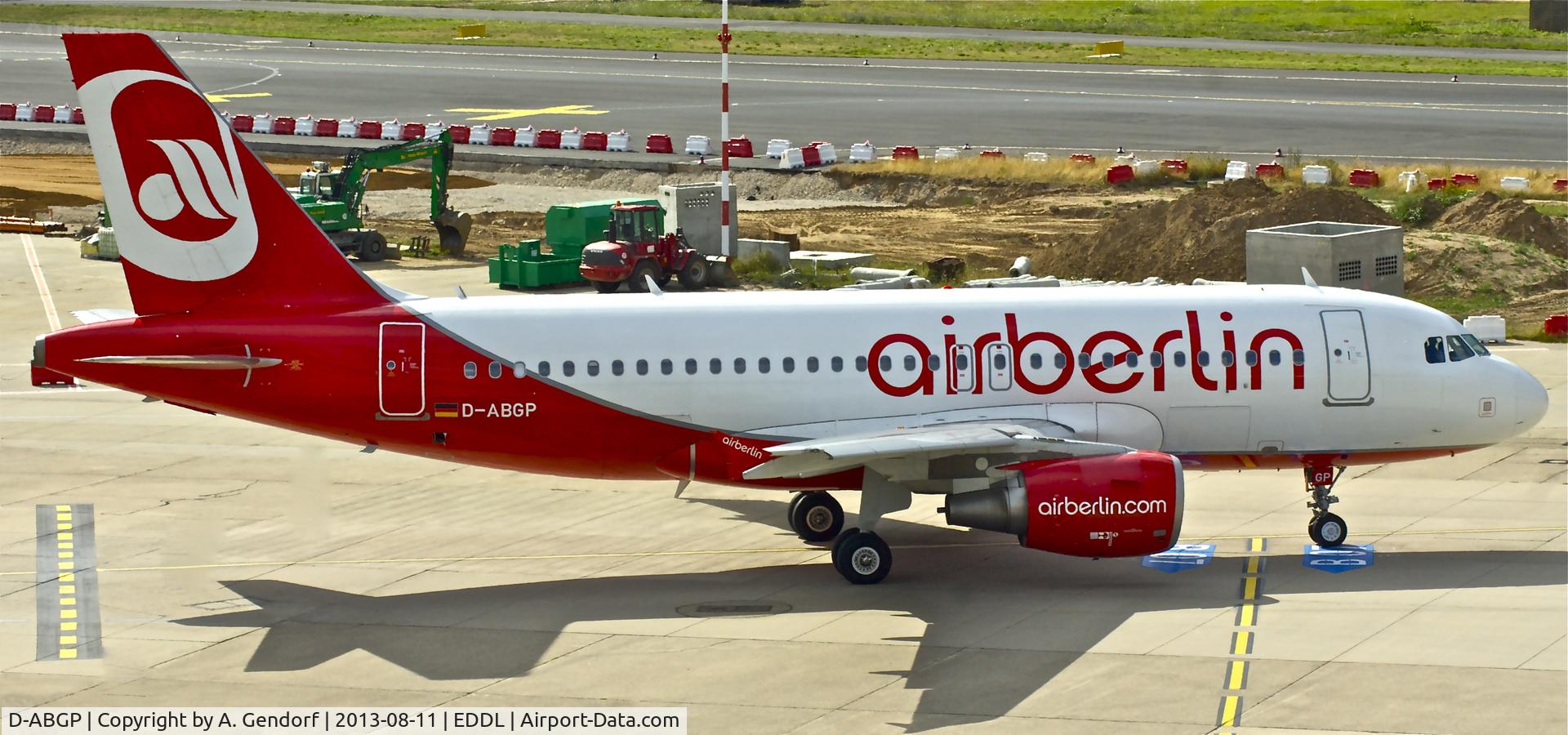 D-ABGP, 2008 Airbus A319-112 C/N 3728, Air Berlin, seen here taxiing at Düsseldorf Int´l(EDDL)