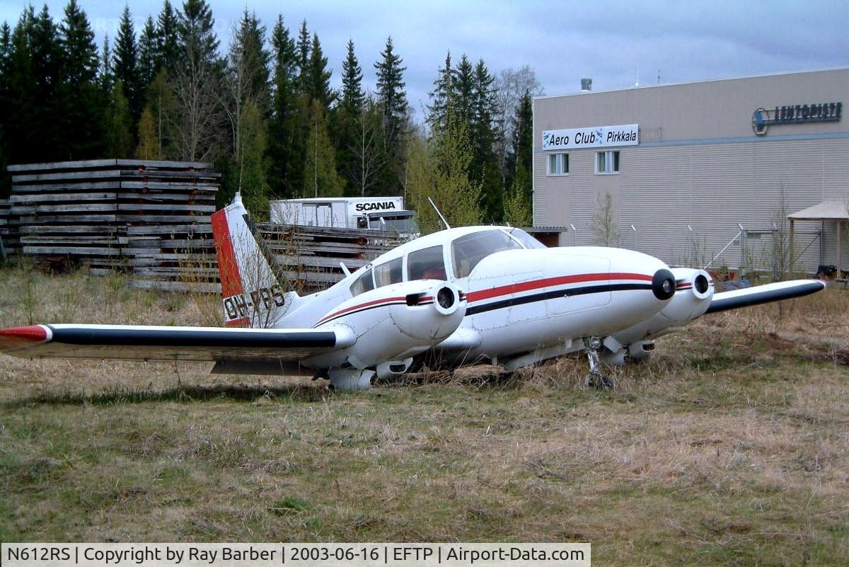 N612RS, 1968 Piper PA-23-250 C/N 27-4017, Piper PA-23-250 Aztec D [27-4017] Tampere-Pirkkala~OH 16/06/2003.  Carries registration OH-PPS but never registered as such as mortgaged in the USA which was never cancelled so cannot be registered elsewhere.