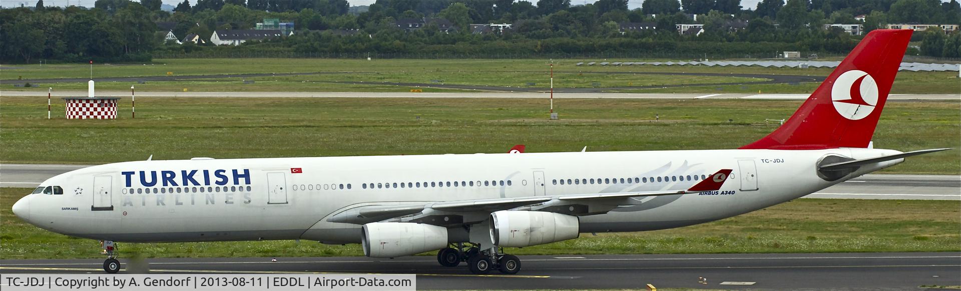 TC-JDJ, 1993 Airbus A340-311 C/N 023, Turkish Airlines, seen here rolling on RWY 23L at Düsseldorf Int´l(EDDL) after landing