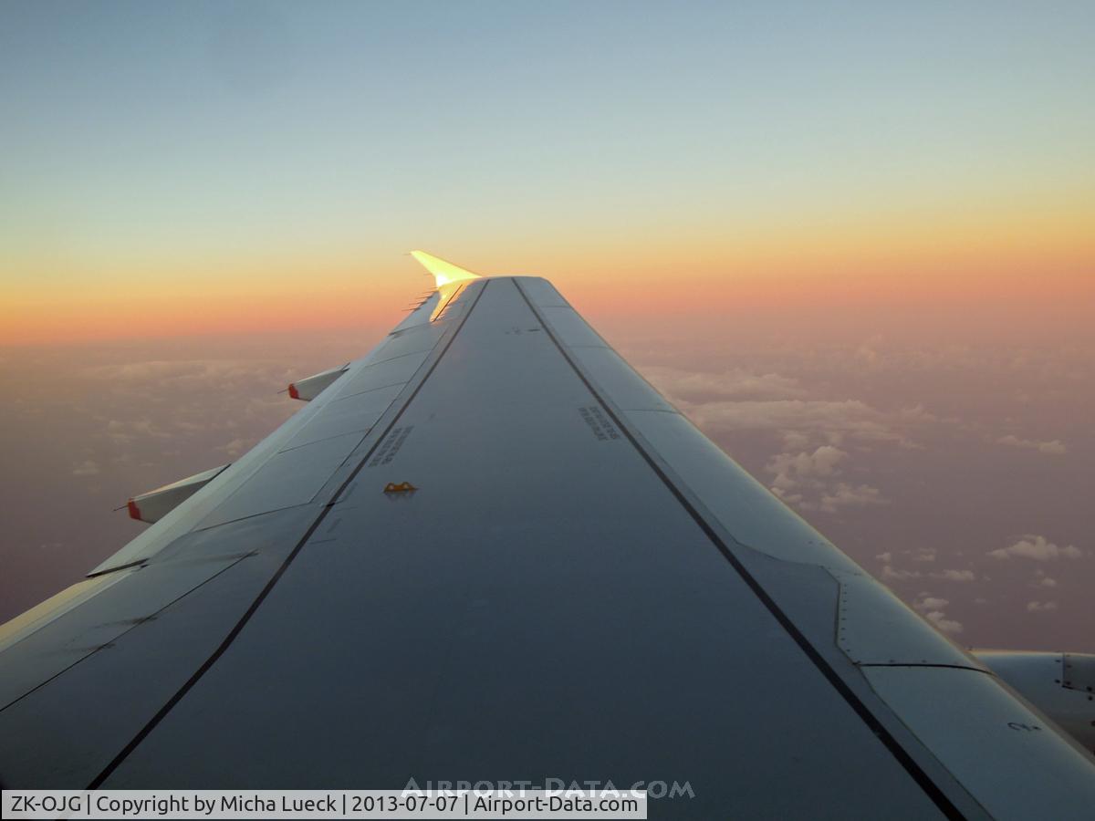ZK-OJG, 2004 Airbus A320-232 C/N 2173, Sunrise enroute AKL-MCY