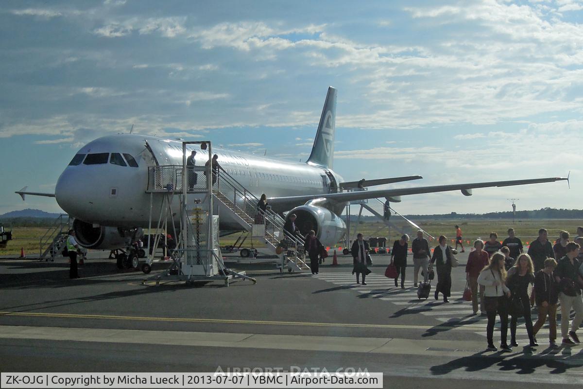 ZK-OJG, 2004 Airbus A320-232 C/N 2173, Just landed at the Sunshine Coast