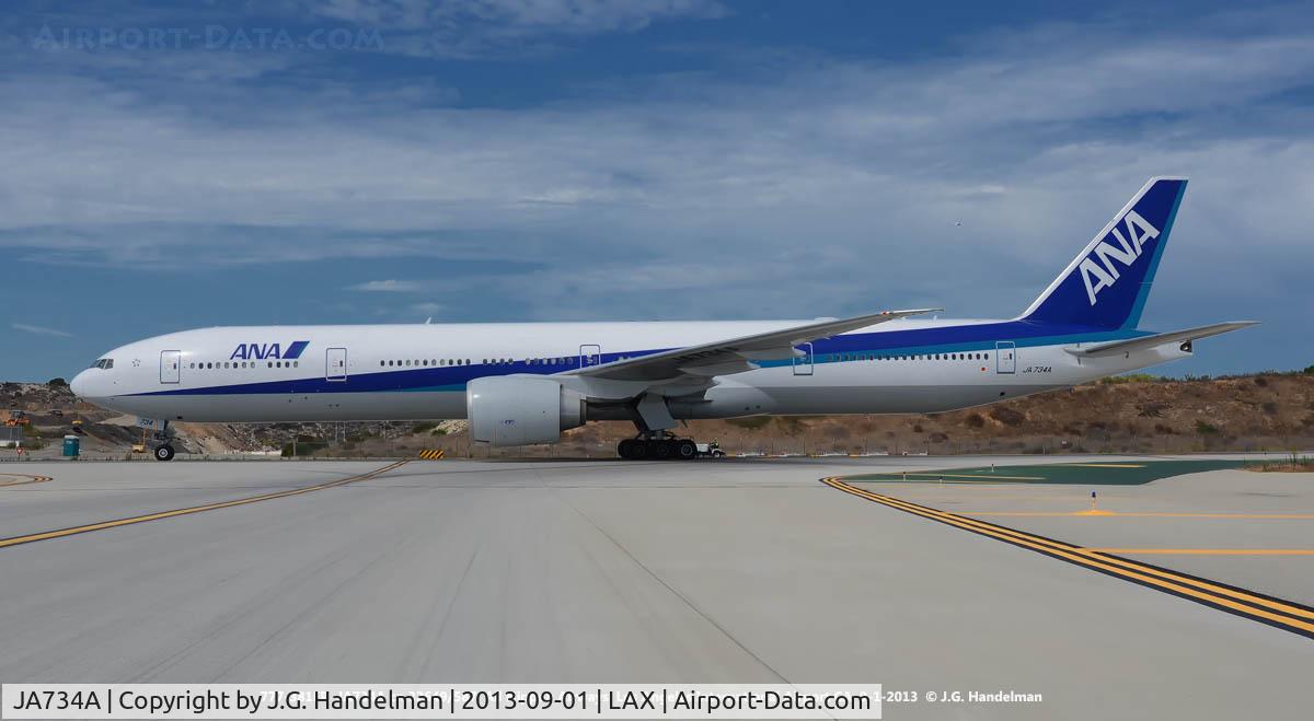 JA734A, 2006 Boeing 777-381/ER C/N 32649, At LAX.