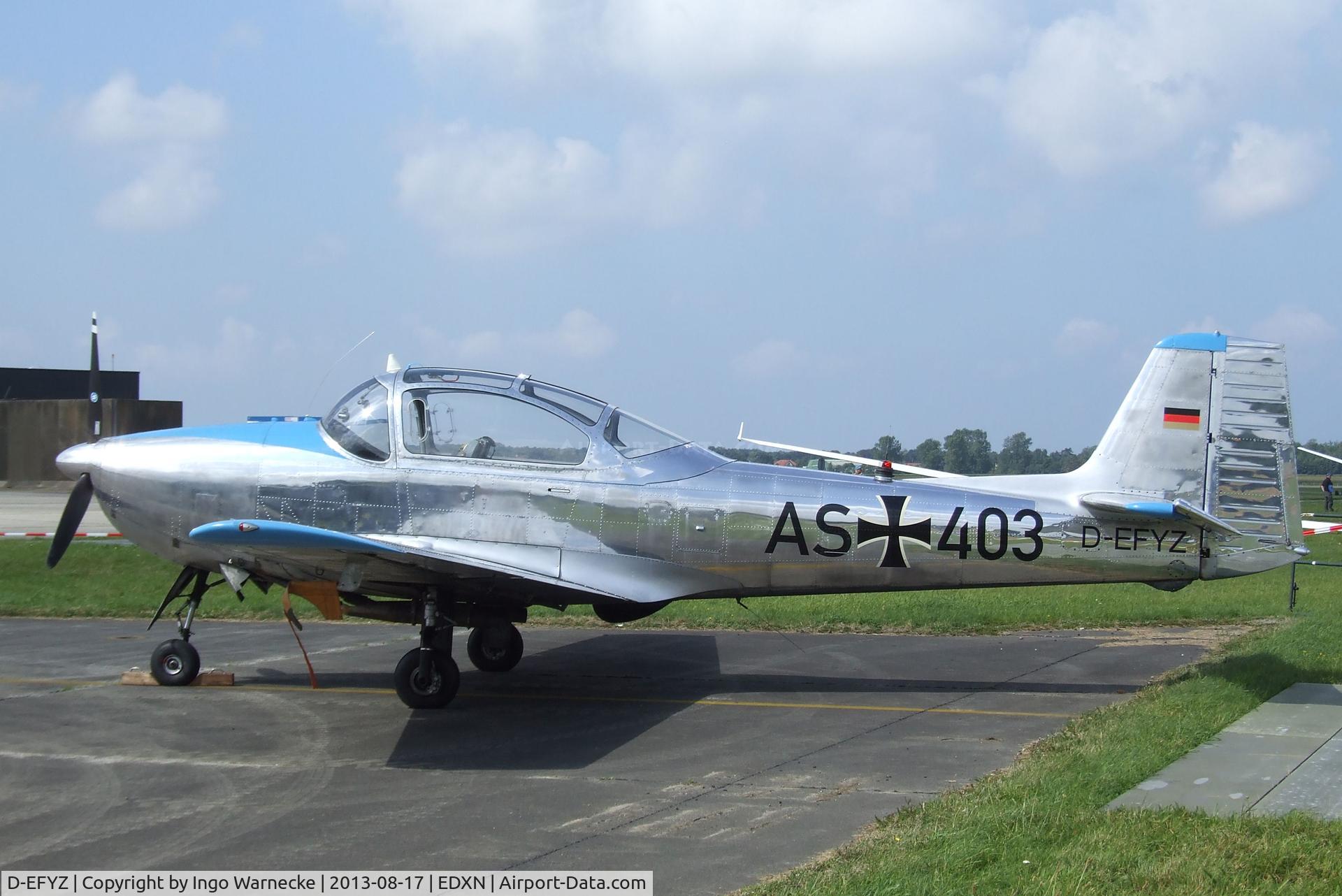 D-EFYZ, Focke-Wulf FWP-149D C/N 101, Piaggio (Focke-Wulf) P.149D at the Spottersday of the Nordholz Airday 2013 celebrationg 100 Years of German Naval Aviation at Nordholz Naval Aviation Base