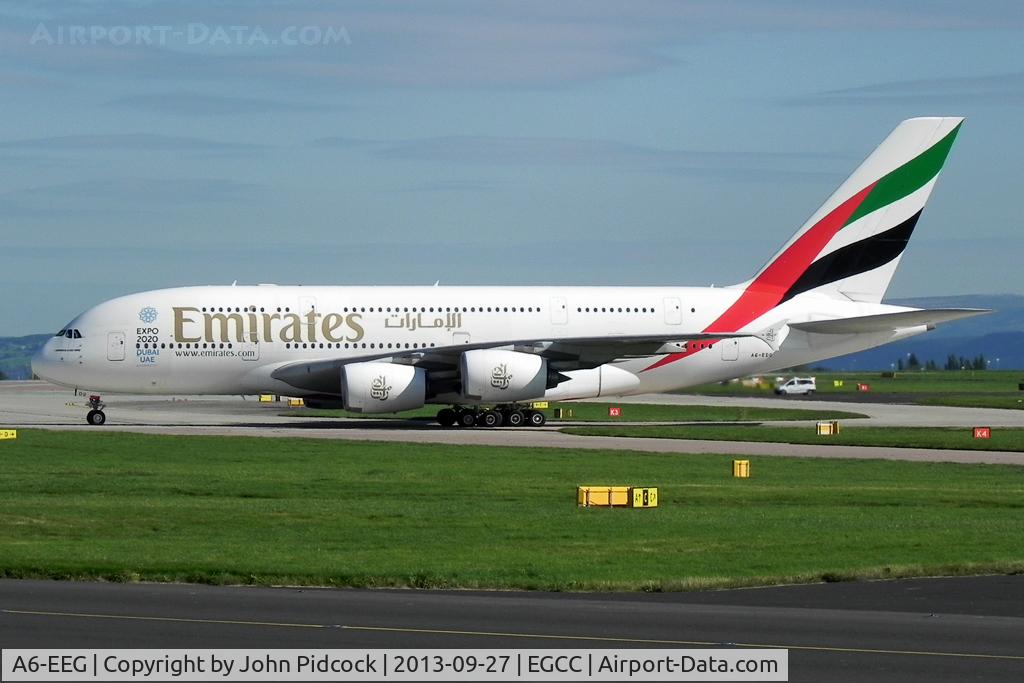 A6-EEG, 2013 Airbus A380-861 C/N 116, Airbus A380-861, Manchester Airport, September 27 2013.