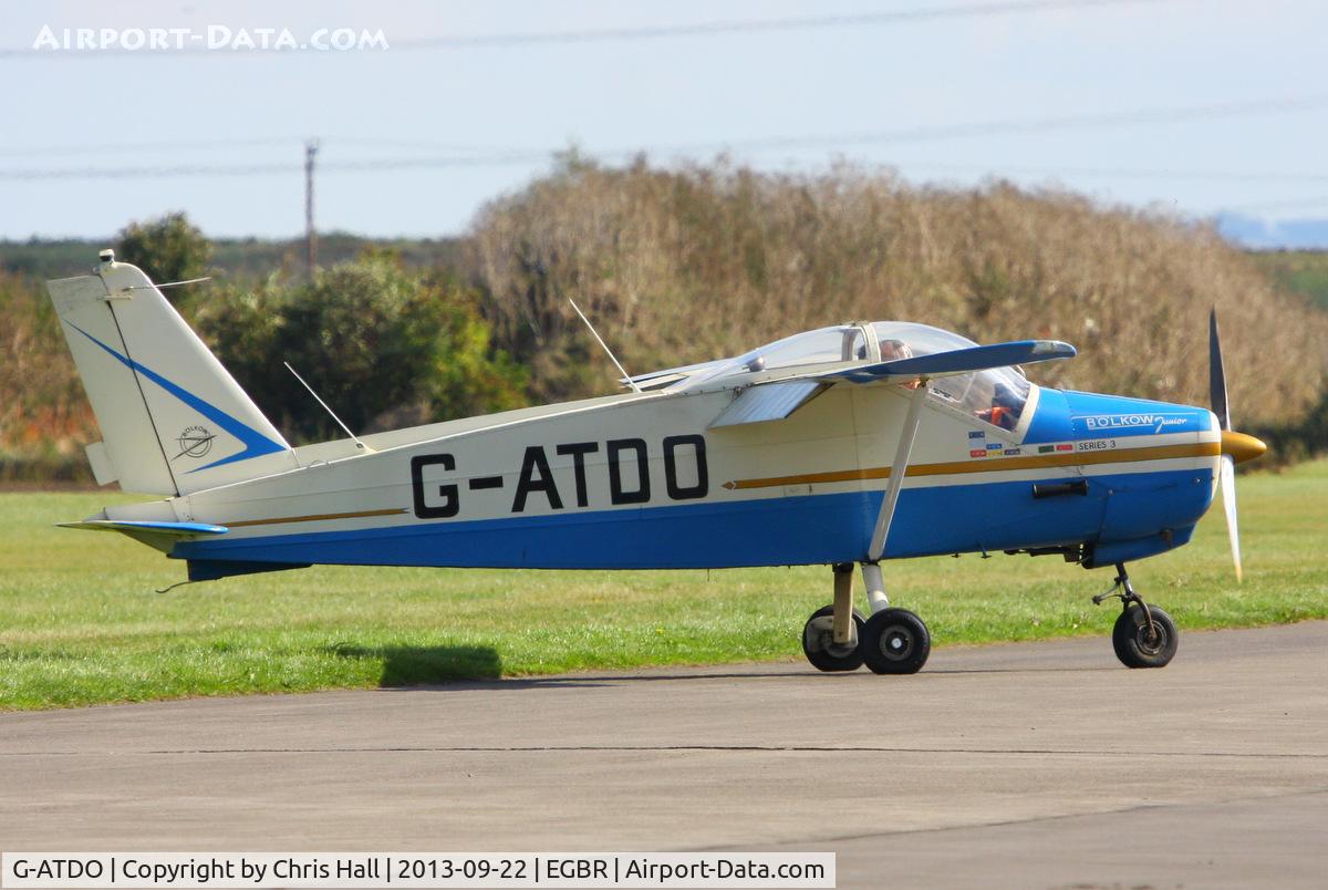 G-ATDO, 1965 Bolkow Bo-208C Junior C/N 576, at Breighton's Heli Fly-in, 2013
