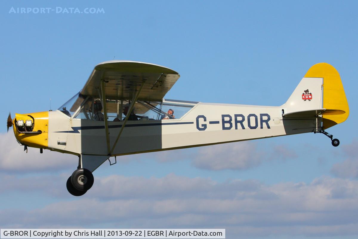 G-BROR, 1943 Piper L-4H Grasshopper (J3C-65D) C/N 10885, at Breighton's Heli Fly-in, 2013