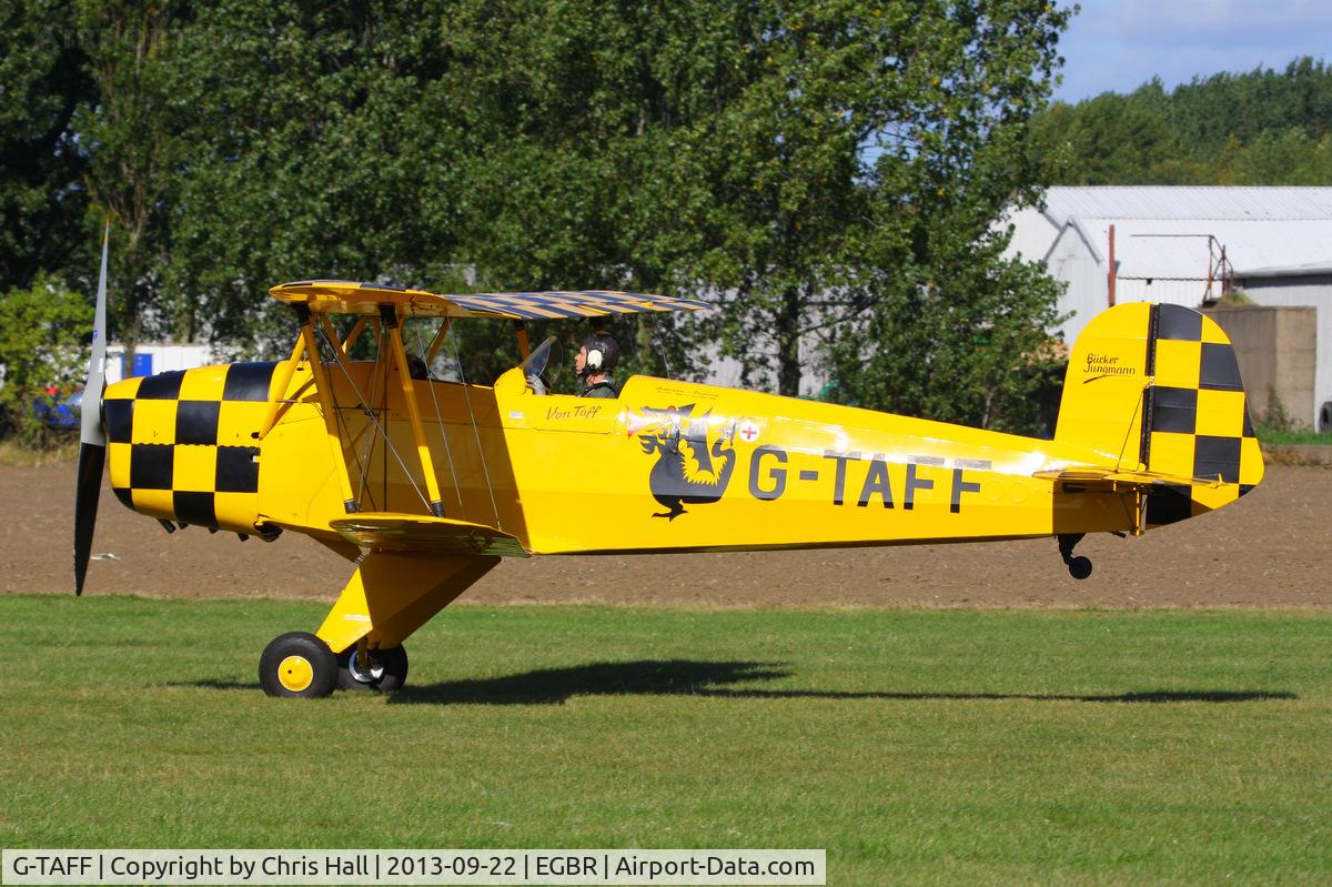 G-TAFF, 1957 CASA 1-131E Jungmann C/N 1129, at Breighton's Heli Fly-in, 2013