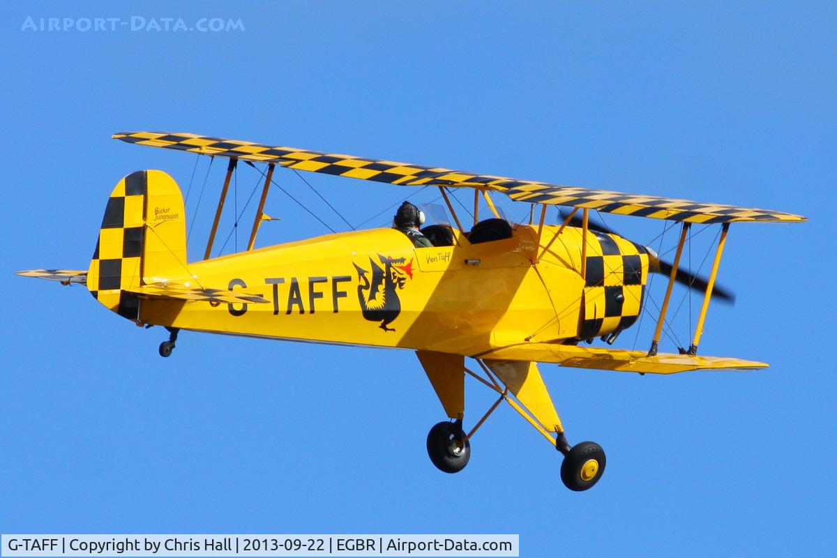 G-TAFF, 1957 CASA 1-131E Jungmann C/N 1129, at Breighton's Heli Fly-in, 2013