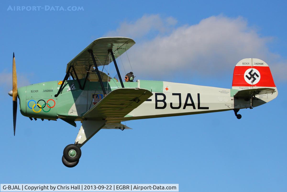 G-BJAL, 1957 Bucker 1-131E Jungmann C/N 1028, at Breighton's Heli Fly-in, 2013