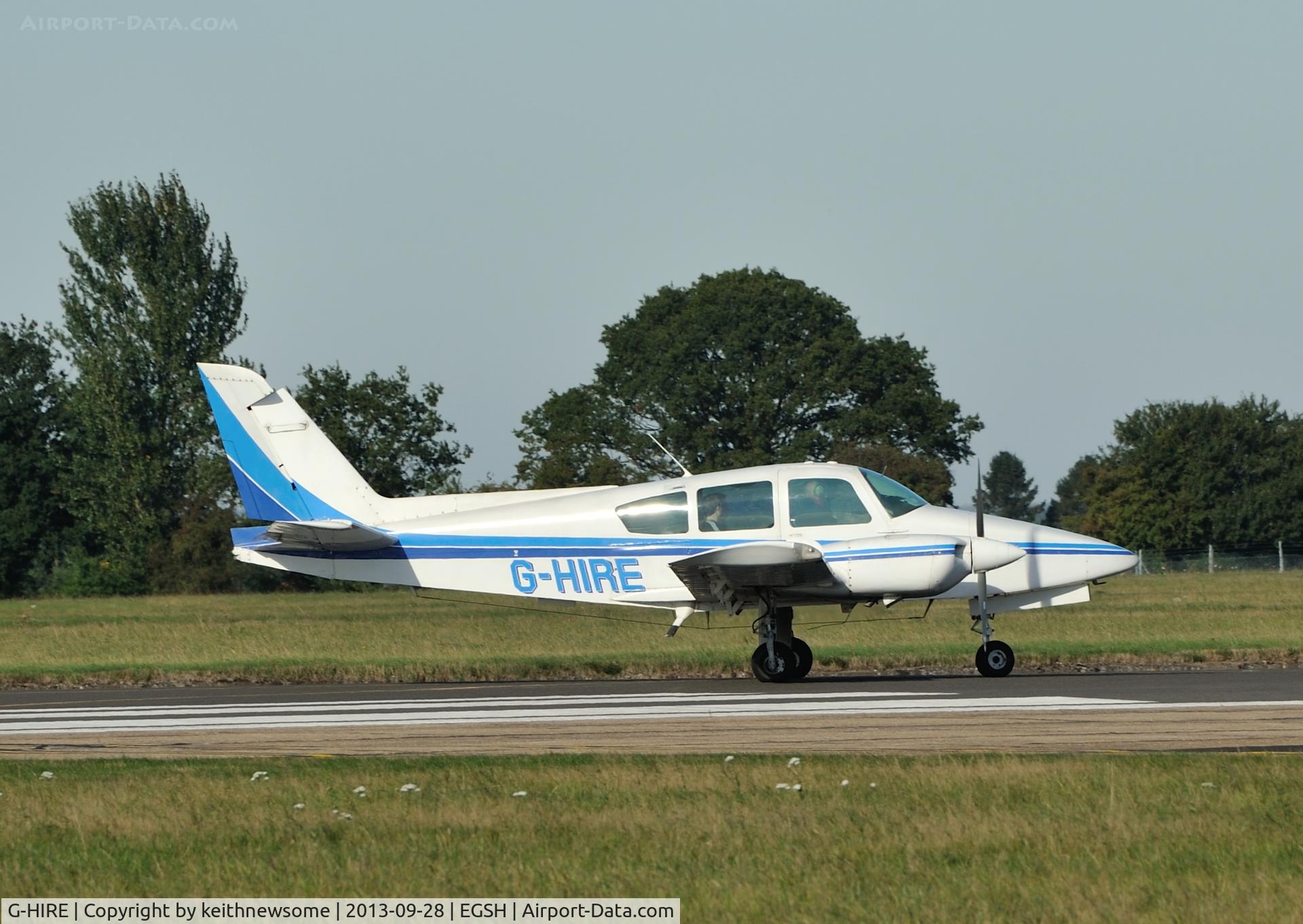 G-HIRE, 1979 Gulfstream American GA-7 Cougar C/N GA7-0091, About to leave runway 09.