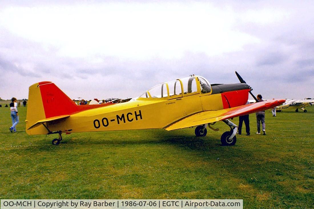 OO-MCH, 1950 Fokker S.11-1 Instructor C/N 6208, Fokker S-11-1 Instructor [6208] Cranfield 06/07/1986. Taken from a slide.