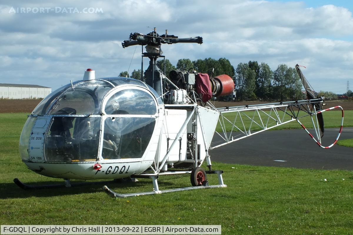 F-GDQL, Sud SE-313B Alouette II C/N 1250, at Breighton's Heli Fly-in, 2013