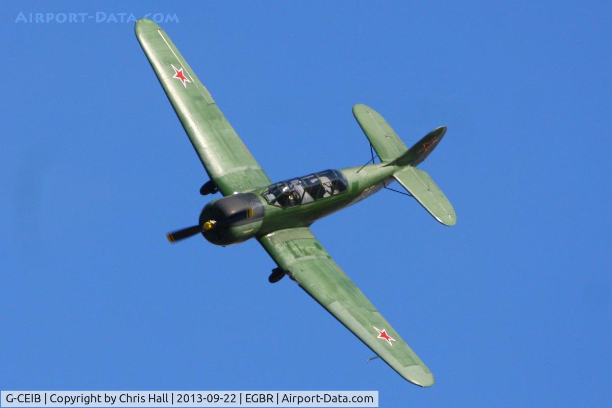 G-CEIB, 1958 Yakovlev Yak-18A C/N 1160403, at Breighton's Heli Fly-in, 2013