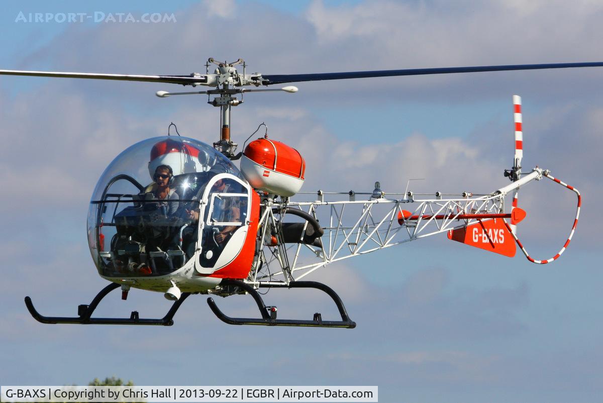 G-BAXS, 1969 Bell 47G-5 C/N 7908, at Breighton's Heli Fly-in, 2013