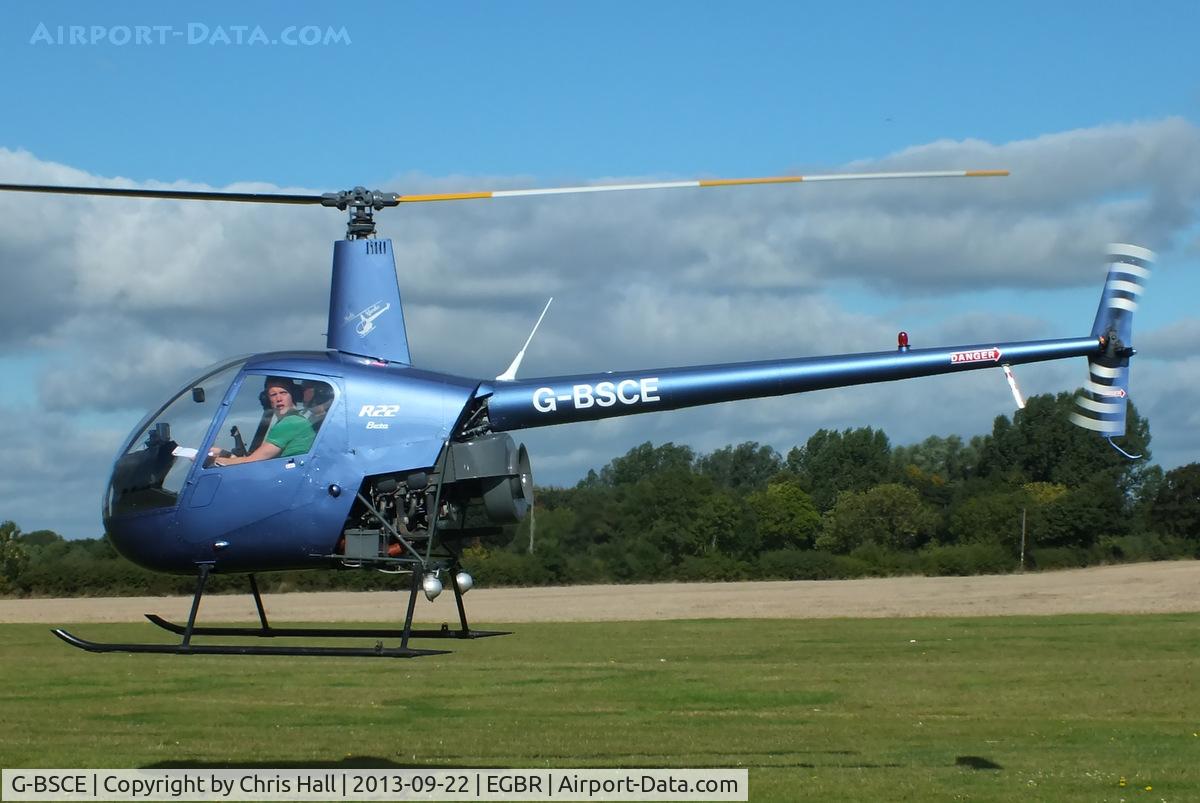 G-BSCE, 1989 Robinson R22 Beta C/N 1245, at Breighton's Heli Fly-in, 2013