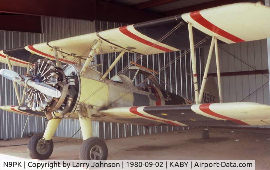N9PK, 1943 Boeing A75N1(PT17) C/N 75-950, This was what N707TJ looked like  in 1980 before it was rebuilt and re-registered N707TJ.  It was registered N9PK at this time.