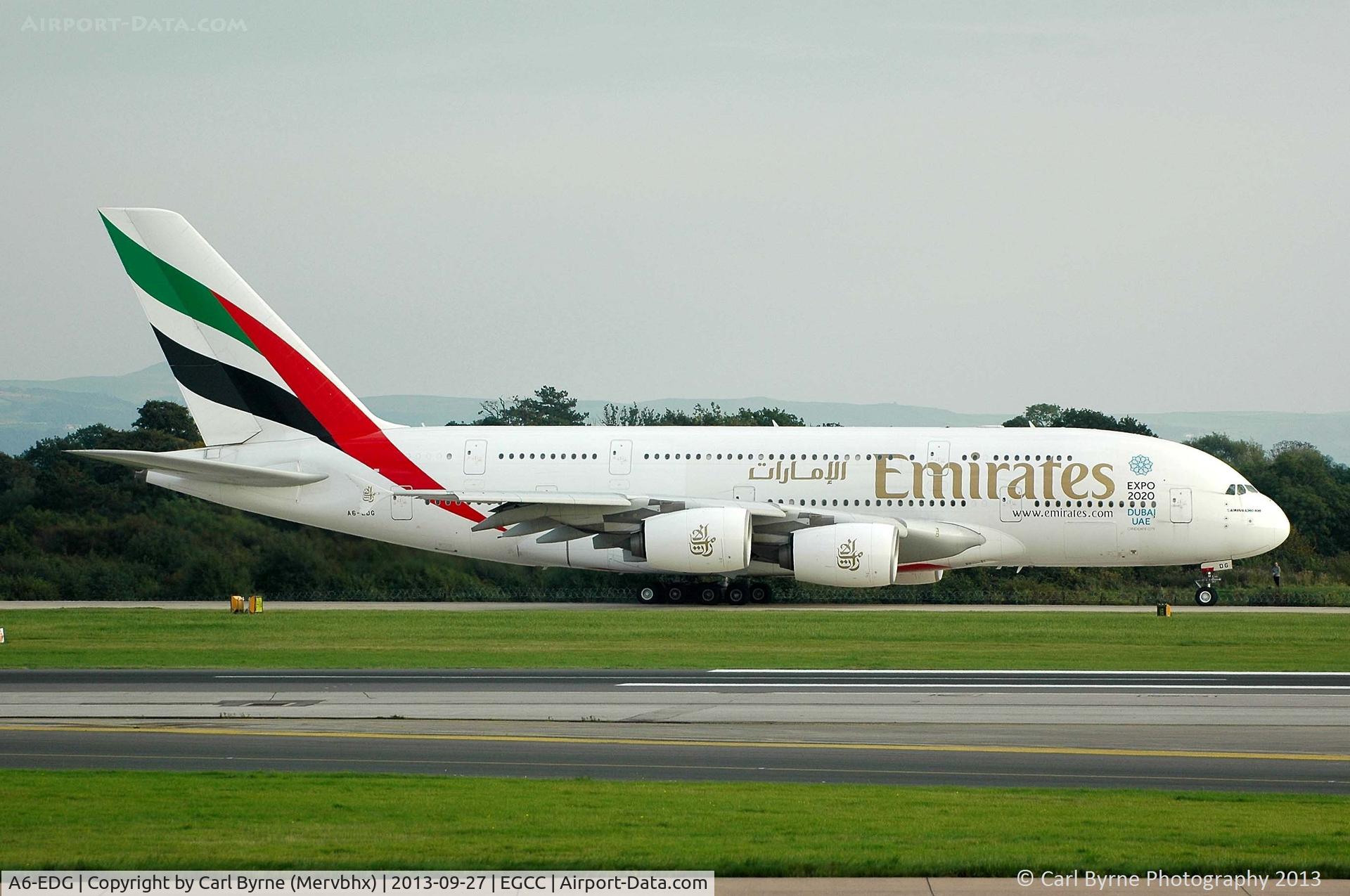 A6-EDG, 2009 Airbus A380-861 C/N 023, Taken from the Runway Visitor Park.