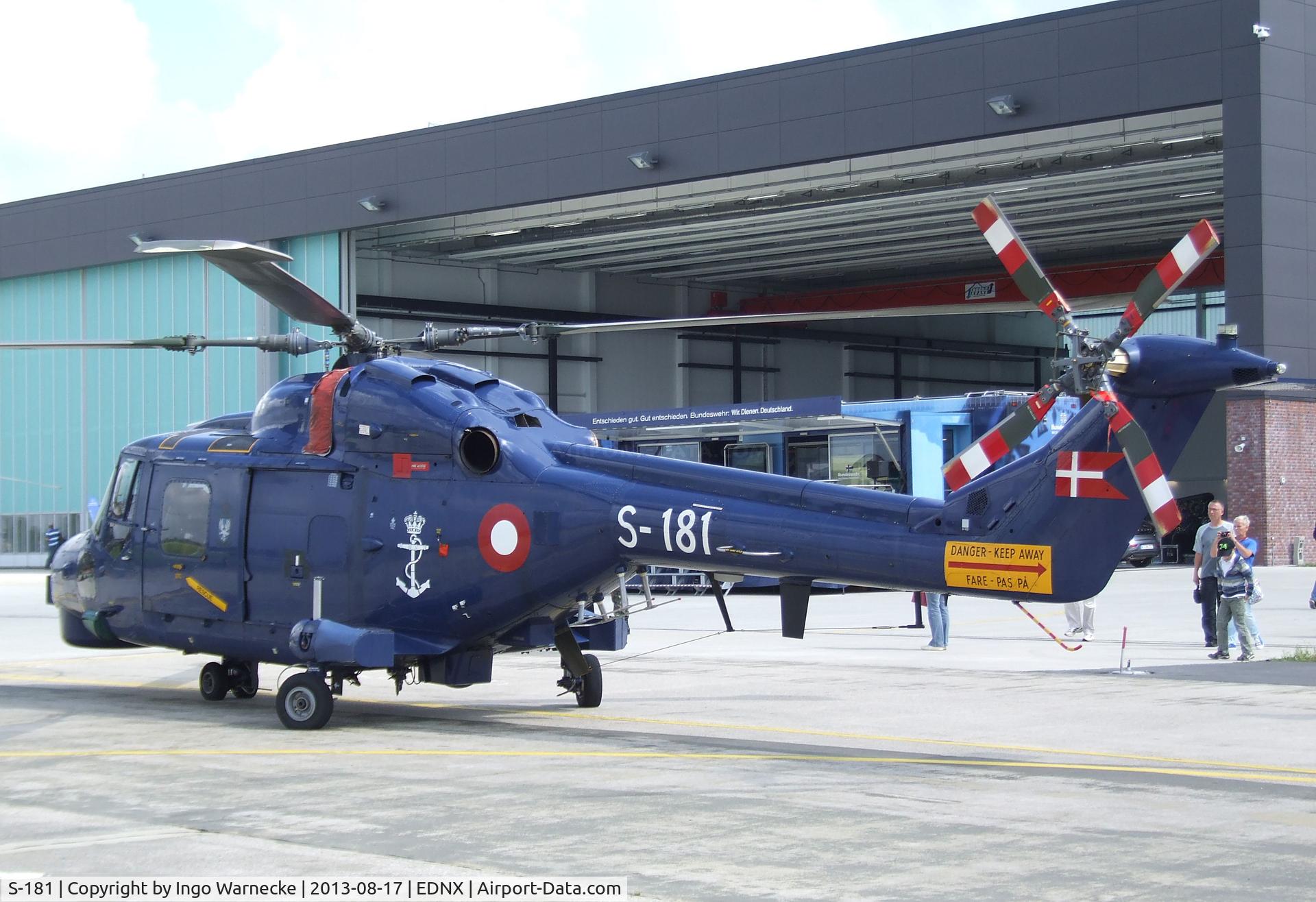 S-181, Westland Super Lynx Mk.90B C/N 411, Westland Super Lynx Mk90B of the Danish Air Force (Flyvevabnet) at the Spottersday of the Nordholz Airday 2013 celebrationg 100 Years of German Naval Aviation at Nordholz Naval Aviation Base