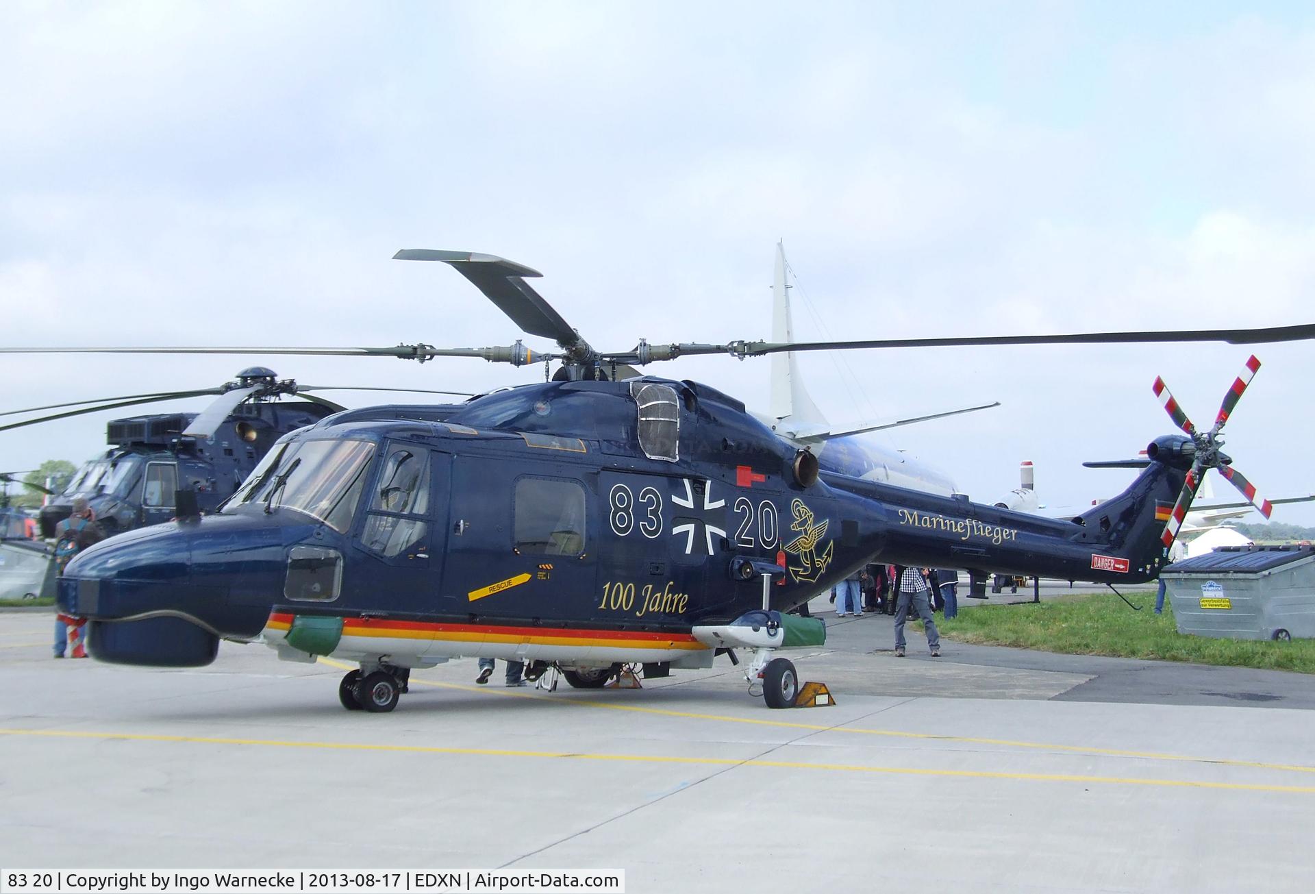 83 20, Westland Super Lynx Mk.88A C/N 388, Westland Super Lynx Mk88A of the Marineflieger (German Naval Aviation) in '100 Jahre Marineflieger' special colours at the Spottersday of the Nordholz Airday 2013 celebrationg 100 Years of German Naval Aviation at Nordholz Naval Aviation Base
