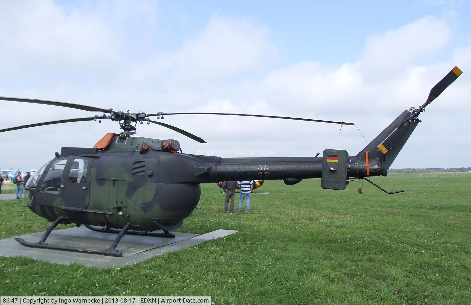 86 47, MBB Bo-105P C/N 6047, MBB Bo 105P of the German Army Aviation (Heeresflieger) at the Spottersday of the Nordholz Airday 2013 celebrationg 100 Years of German Naval Aviation at Nordholz Naval Aviation Base