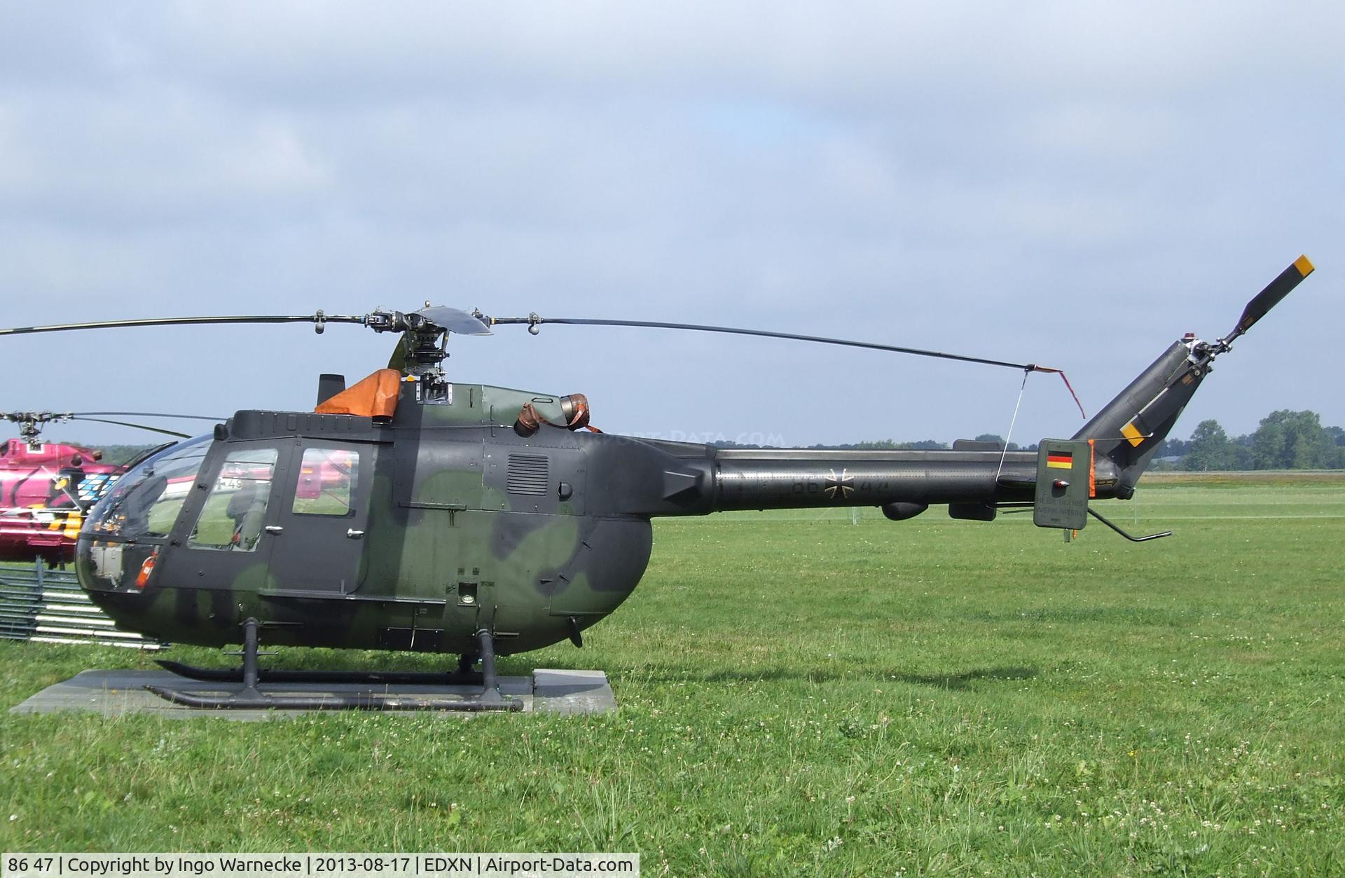 86 47, MBB Bo-105P C/N 6047, MBB Bo 105P of the German Army Aviation (Heeresflieger) at the Spottersday of the Nordholz Airday 2013 celebrationg 100 Years of German Naval Aviation at Nordholz Naval Aviation Base