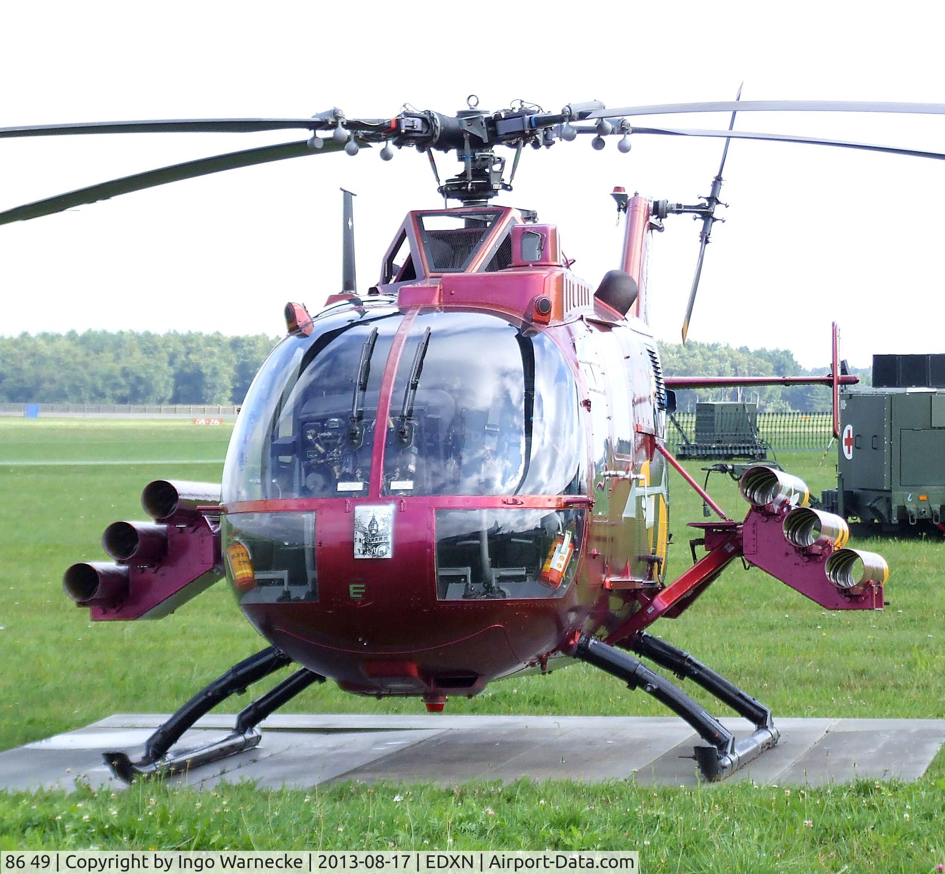 86 49, MBB Bo.105P C/N 6049, MBB Bo 105P PAH-1 of the Heeresflieger (German Army Aviation) in 'Hornet One' KHR 26 special colours at the Spottersday of the Nordholz Airday 2013 celebrationg 100 Years of German Naval Aviation at Nordholz Naval Aviation Base