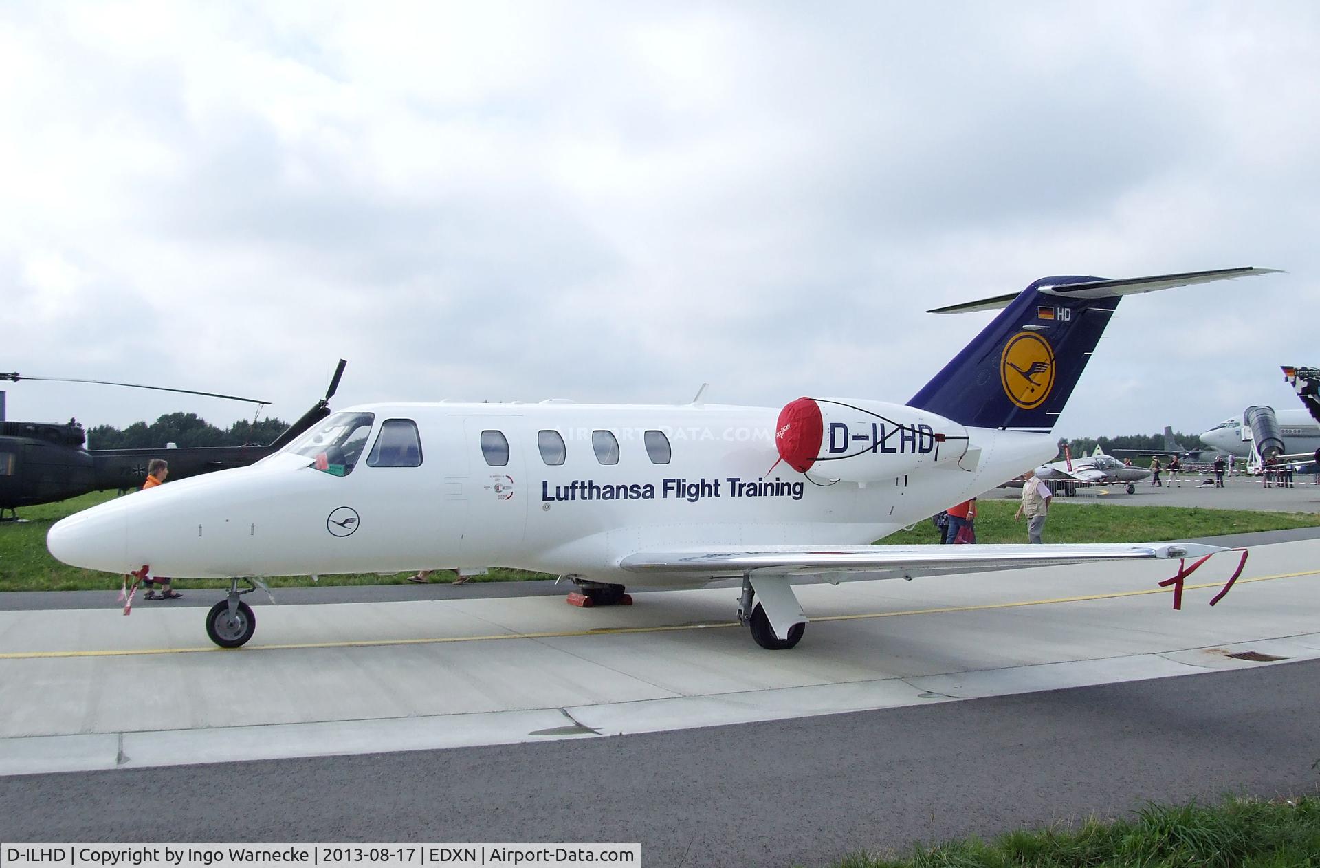 D-ILHD, 2009 Cessna 525 CitationJet CJ1+ C/N 525-0694, Cessna 525 CitationJet CJ1+ of Lufthansa Flight Training at the Spottersday of the Nordholz Airday 2013 celebrationg 100 Years of German Naval Aviation at Nordholz Naval Aviation Base