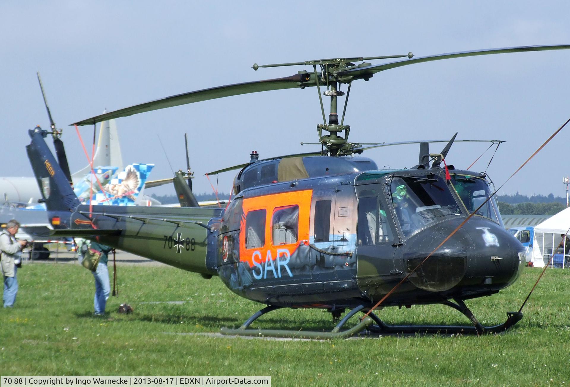 70 88, Bell (Dornier) UH-1D Iroquois (205) C/N 8148, Bell (Dornier) UH-1D Iroquois of the Heeresflieger (German Army Aviation) in 'Luftwaffe Fly-Out' special colours at the Spottersday of the Nordholz Airday 2013 celebrationg 100 Years of German Naval Aviation at Nordholz Naval Aviation Base