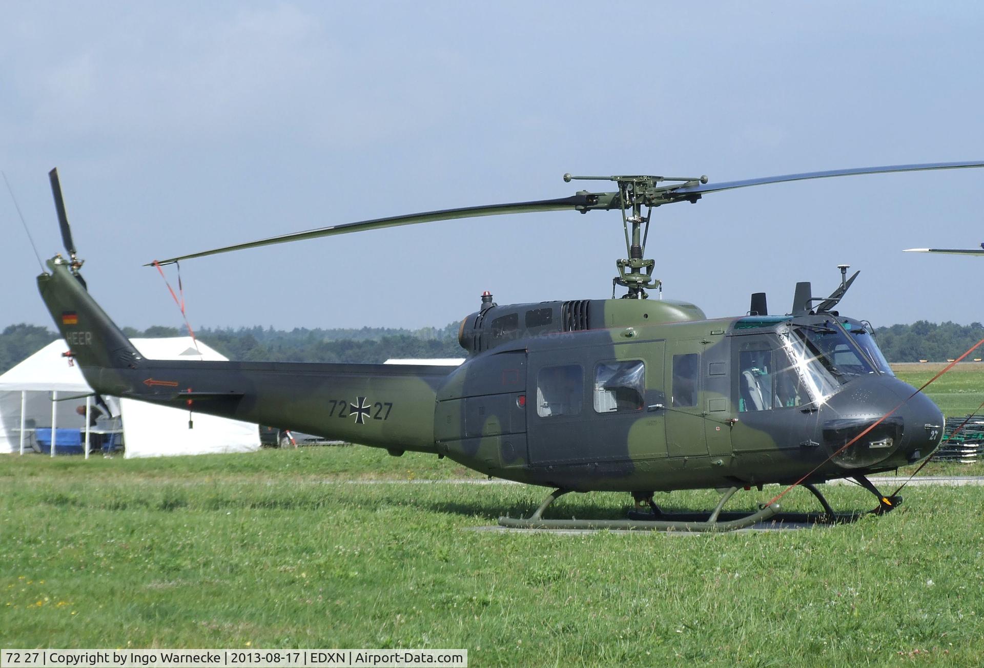72 27, Bell (Dornier) UH-1D Iroquois (205) C/N 8347, Bell (Dornier) UH-1D Iroquois of the German Army Aviation (Heeresflieger) at the Spottersday of the Nordholz Airday 2013 celebrationg 100 Years of German Naval Aviation at Nordholz Naval Aviation Base