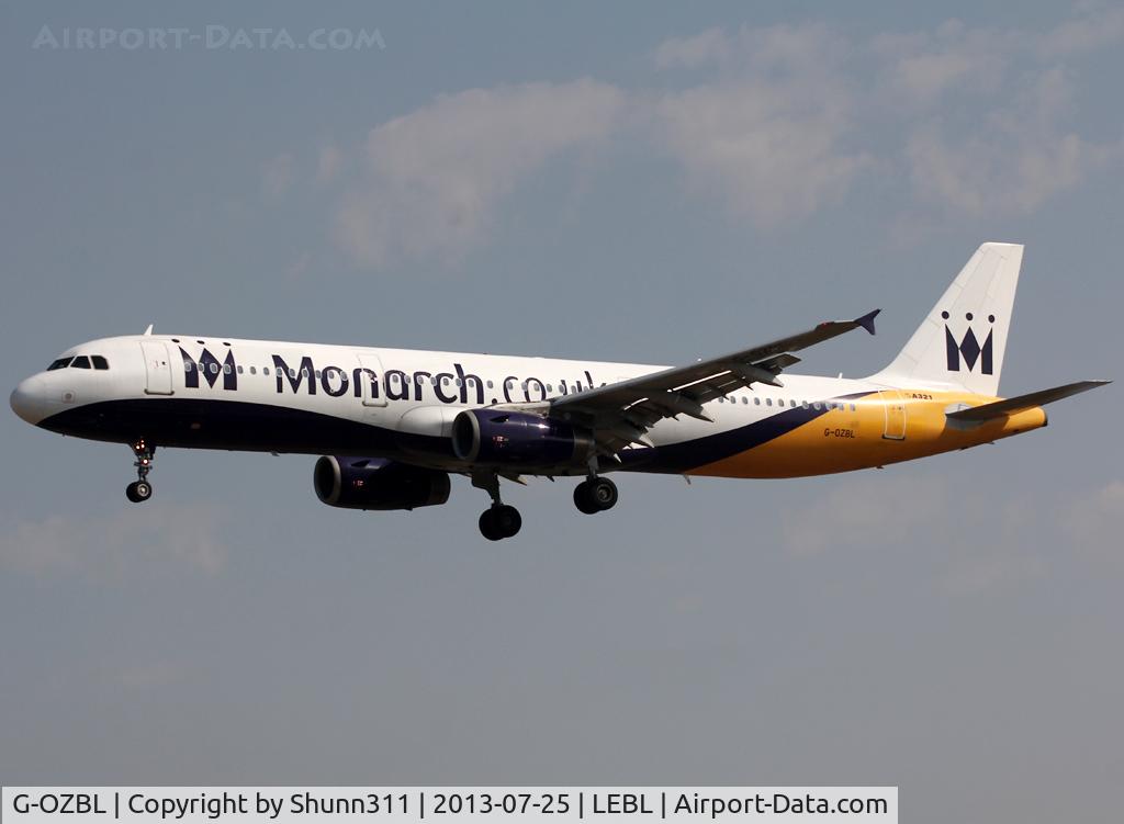 G-OZBL, 1998 Airbus A321-231 C/N 864, Landing rwy 25R in modified new livery