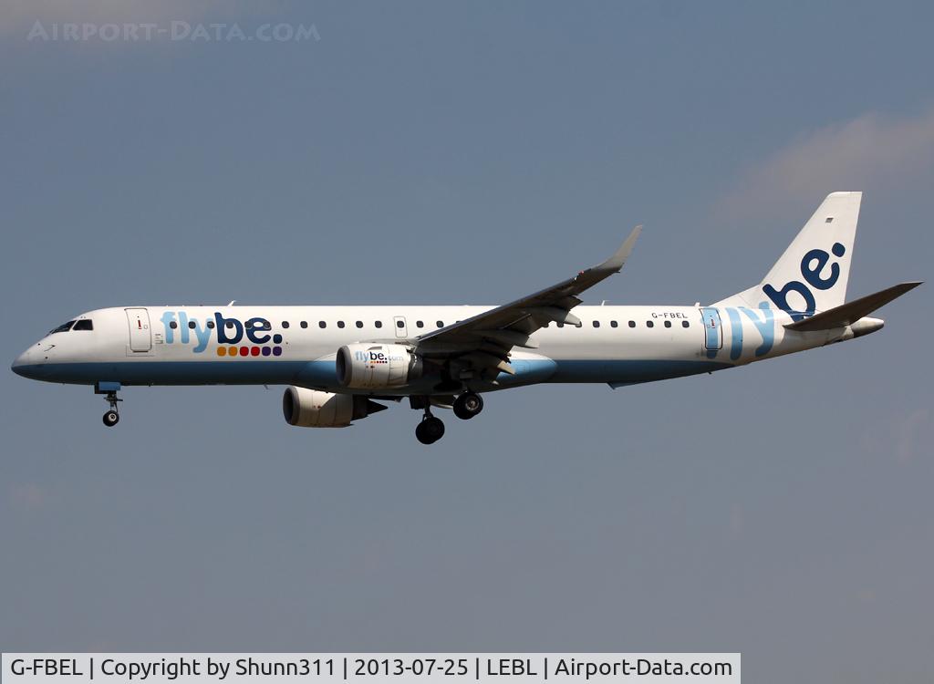 G-FBEL, 2008 Embraer 195LR (ERJ-190-200LR) C/N 19000184, Landing rwy 25R
