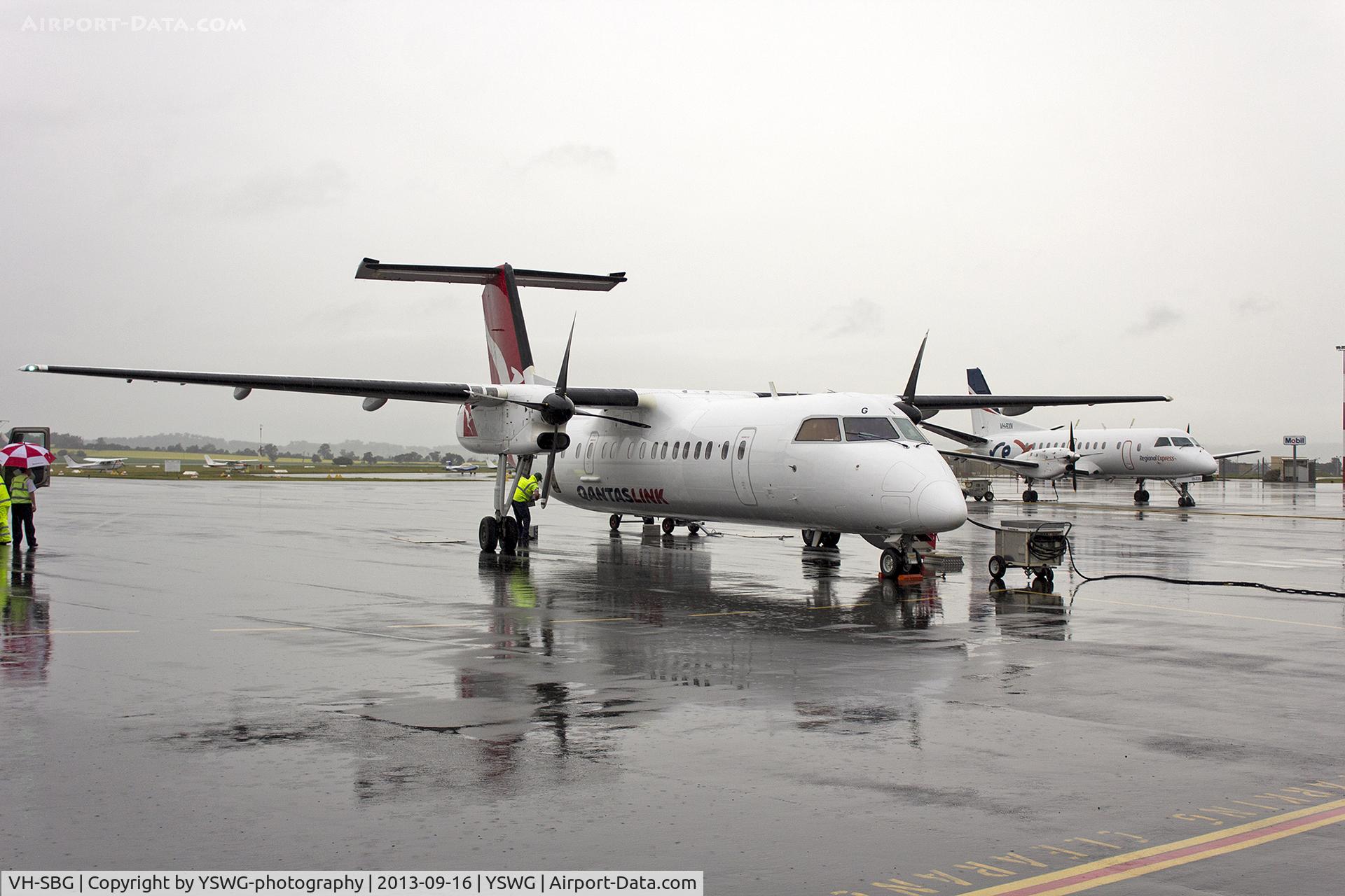 VH-SBG, 2001 De Havilland Canada DHC-8-315Q Dash 8 C/N 575, QantasLink (VH-SBG) Bombardier Dash 8 Q300 at Wagga Wagga Airport.