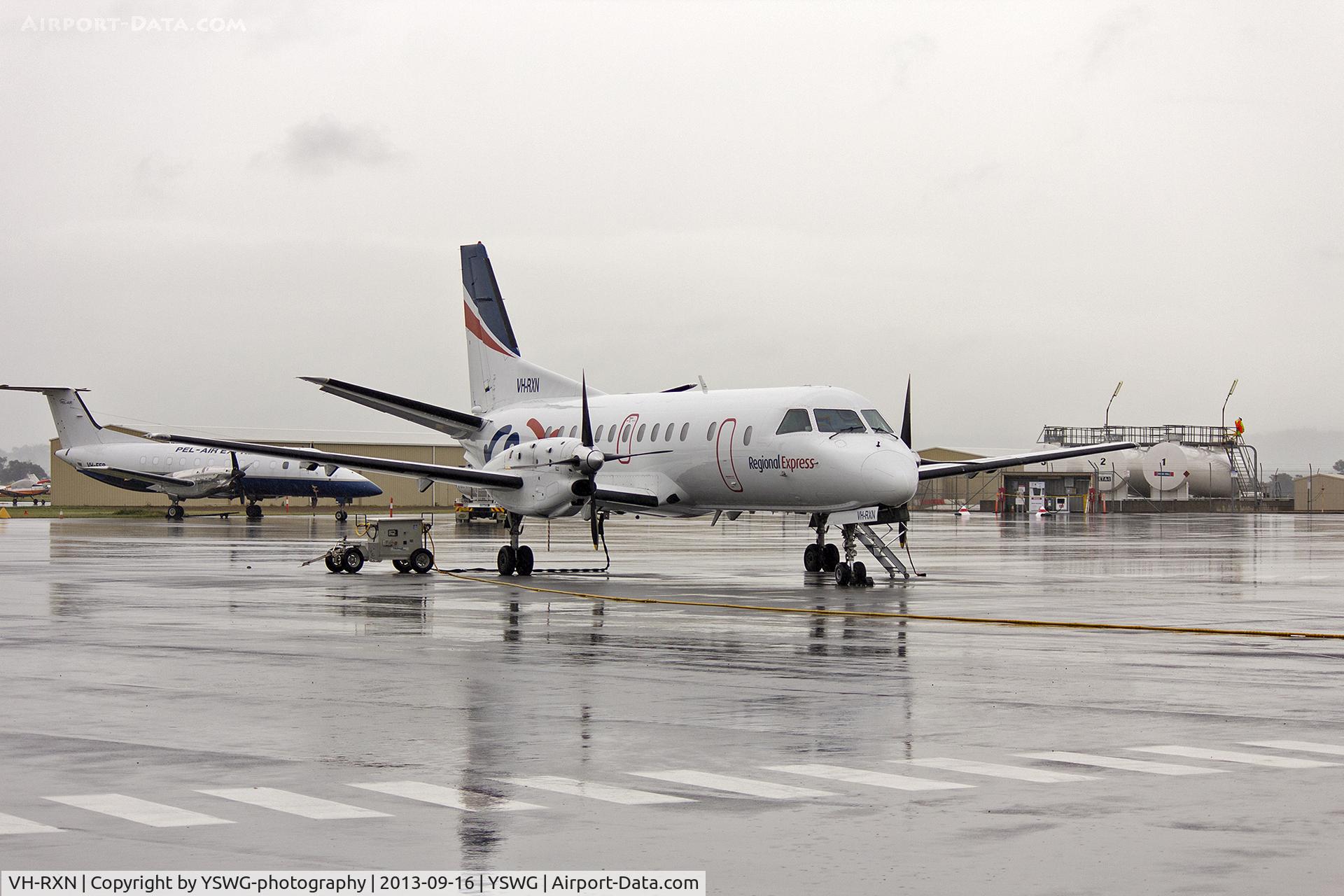 VH-RXN, 1991 Saab 340B C/N 340B-279, Regional Express Airlines (VH-RXN) Saab 340B parked on the tarmac at Wagga Wagga Airport.