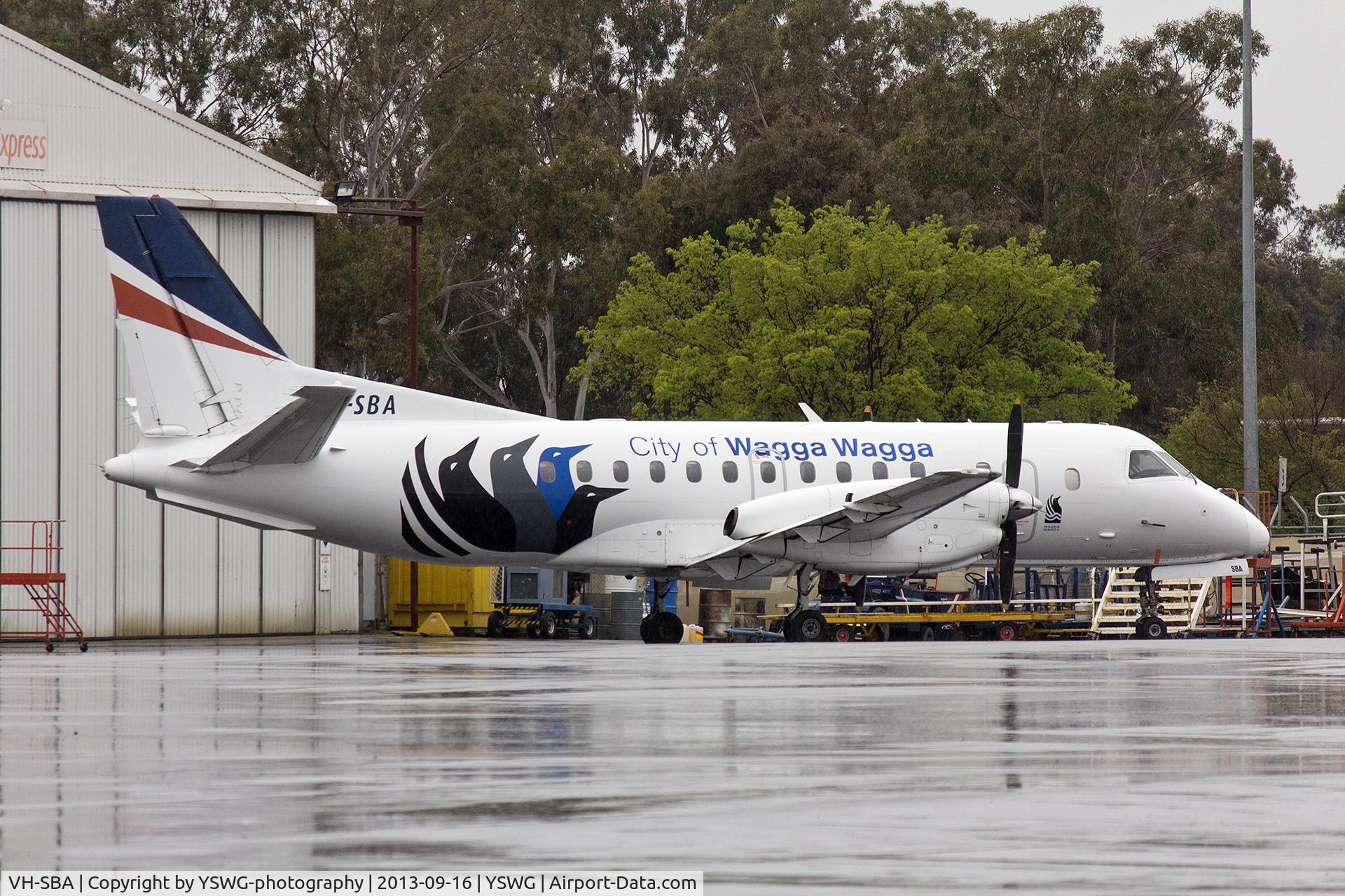VH-SBA, 1992 Saab 340B C/N 340B-311, Regional Express Airlines (VH-SBA) Saab 340B parked at the REX maintenance area at Wagga Wagga Airport.