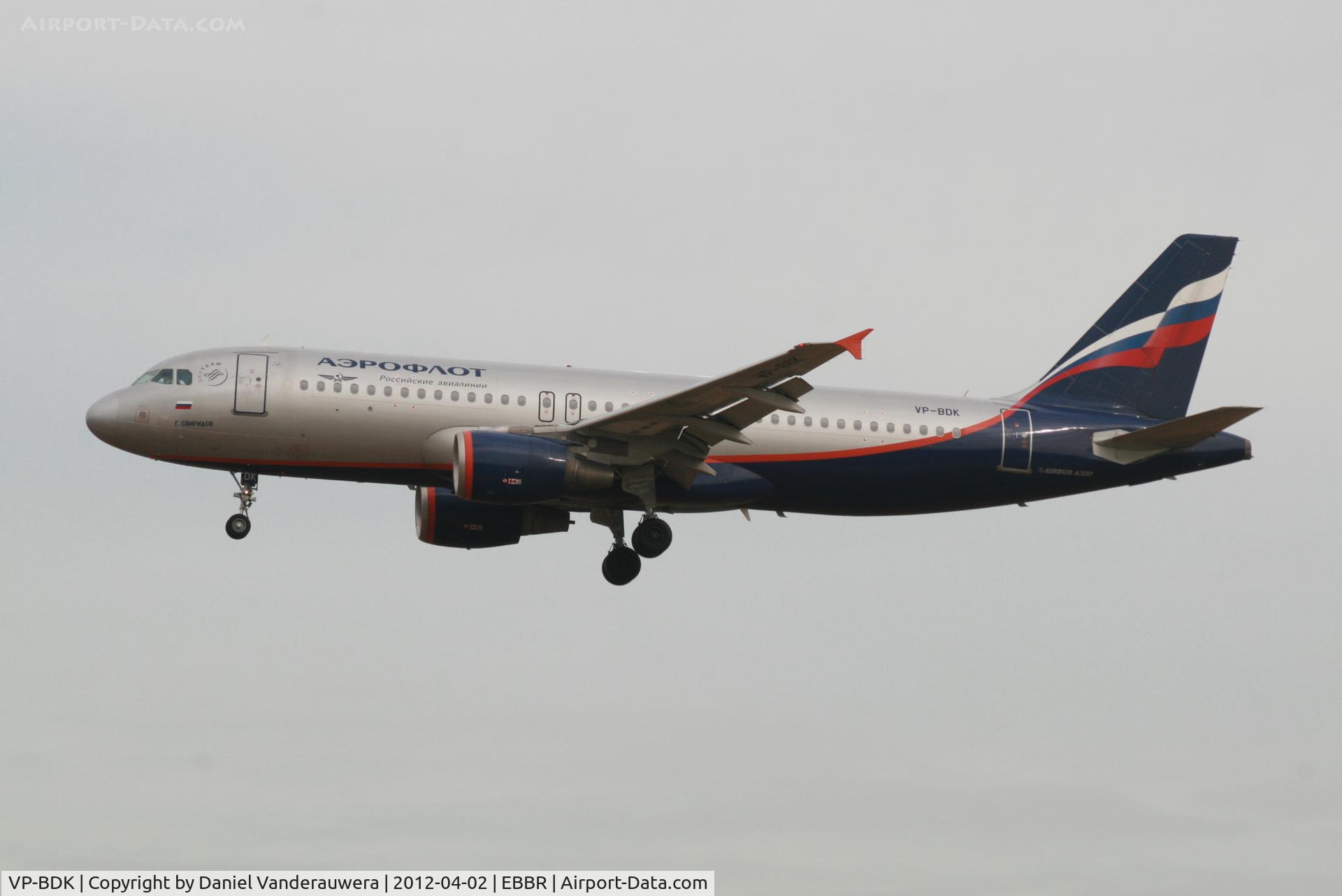 VP-BDK, 2003 Airbus A320-214 C/N 2106, Flight SU2560 is descending to RWY 25L