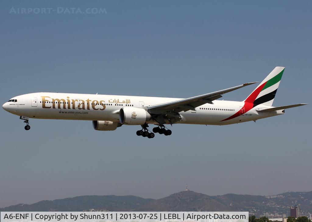 A6-ENF, 2013 Boeing 777-31H/ER C/N 41085, Landing rwy 25R