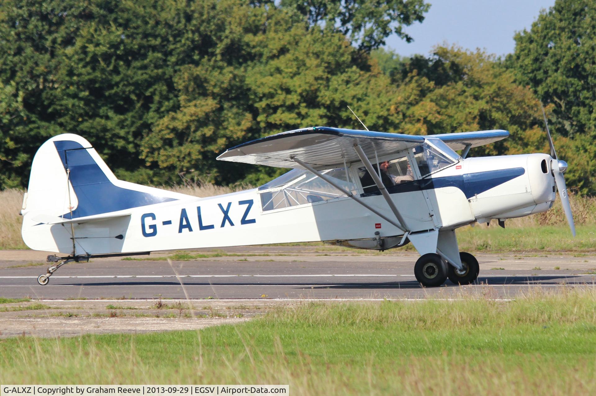 G-ALXZ, 1944 Taylorcraft Auster Mk.5/150 C/N 1082, Just landed at Old Buckenham for 