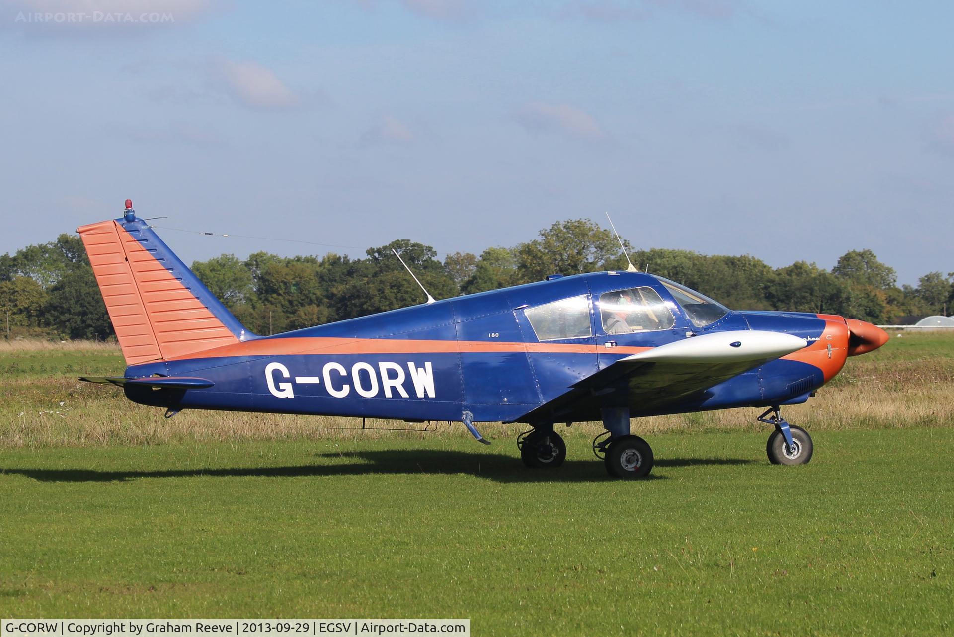 G-CORW, 1967 Piper PA-28-180 Cherokee C/N 28-4089, Just landed.